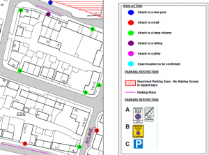 Extract from East Wichel parking restriction map