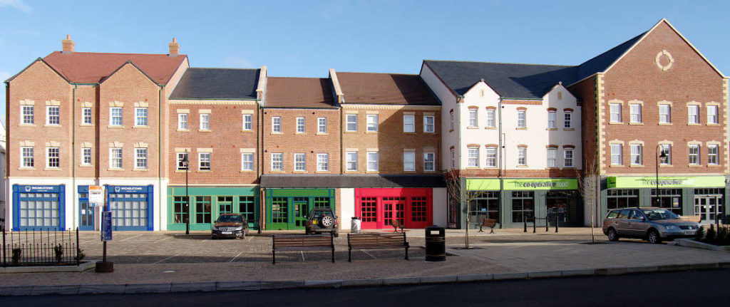The parade of shops on East Wichel Way